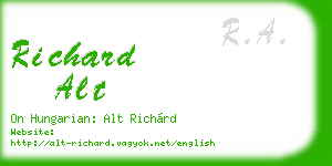 richard alt business card
