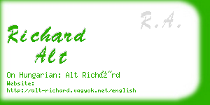 richard alt business card